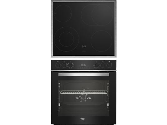 BEKO BBUM13329XS, Einbauherdset (Glaskeramikkochfeld, A, 72 l)